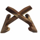 Skjærefjøl i Akasietre med Sort ring og stativ thumbnail